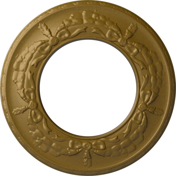 Ekena Millwork Salem Ceiling Medallion (Fits Canopies up to 7 1/8"), Hnd-Painted Gold, 13 1/4"OD x 7 1/8"ID x 7/8"P CM13SAGLS - main